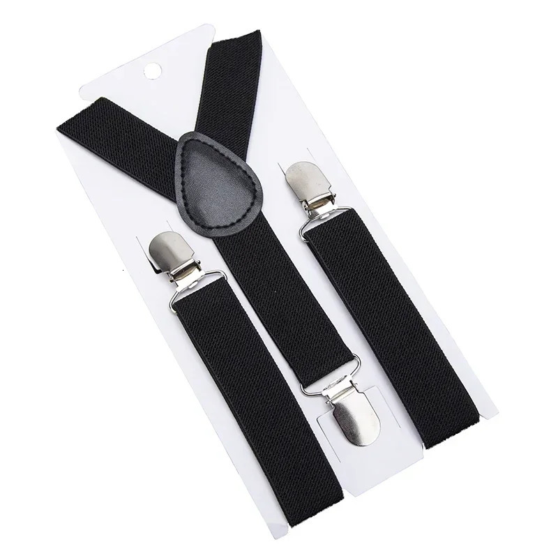 Solid Color Kids Suspenders with Fashion Children Boys Braces Girls Elastic Adjustable Baby Wedding Ties Accessories 241122