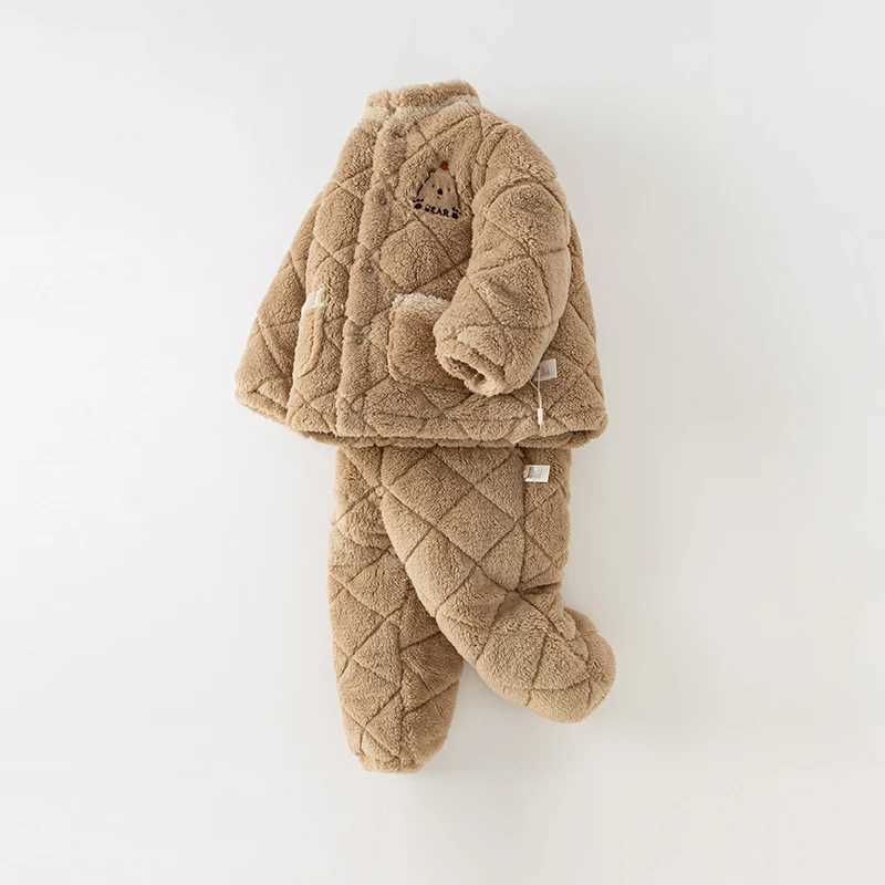 Pajamas Dave Bella Boys Children Pajamas Suit 2023 Winter New Sleepwear Sets Fashion Casual Comfortable Cool Warm Two-Piece DB4237994 H241205