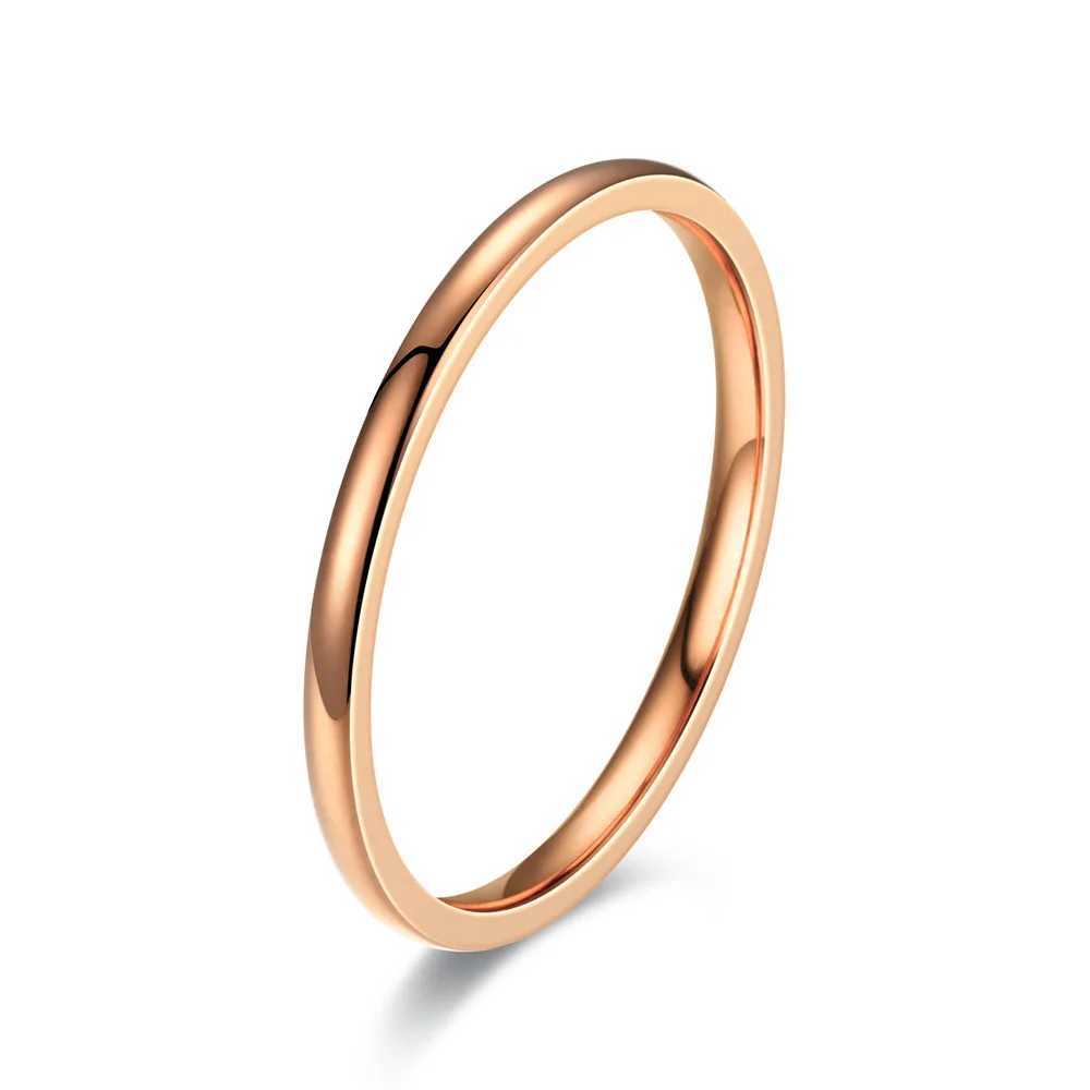 Girls use 2mm wide stainless steel ring gold/silver wedding tail ring thin and simple compact style W241205