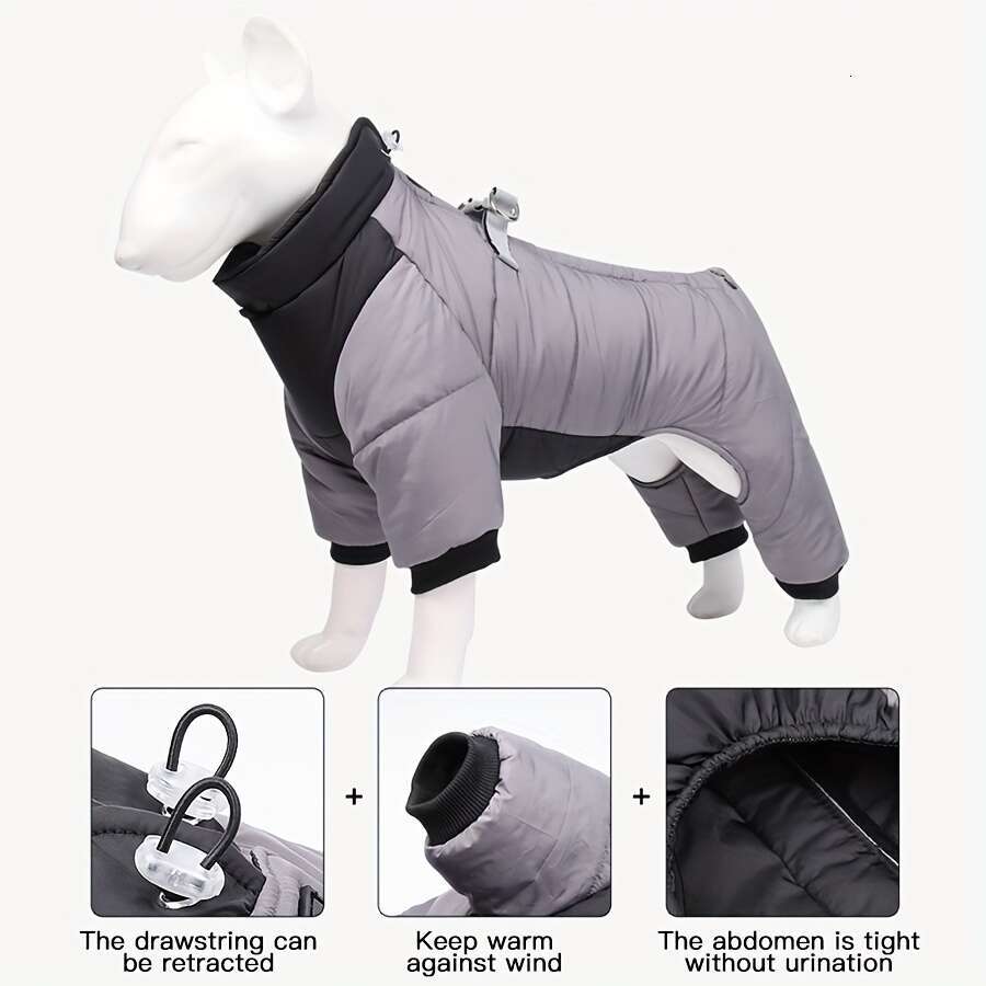 Waterproof Winter Dog Jacket - Cozy Warm Pet Apparel for Small to Medium Breeds, Snap Closure
