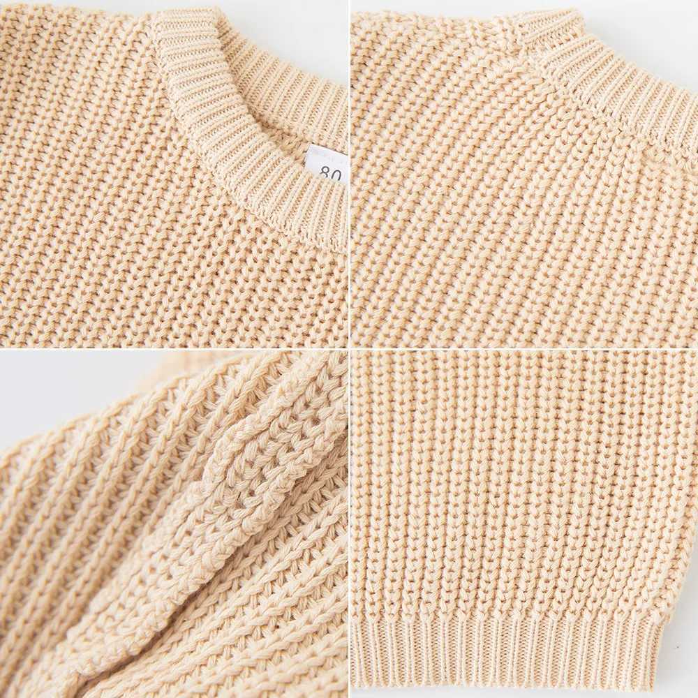 Autumn childrens girls sweaters pure cotton long sleeved baby girls floral round neck childrens knitted underwear W241205
