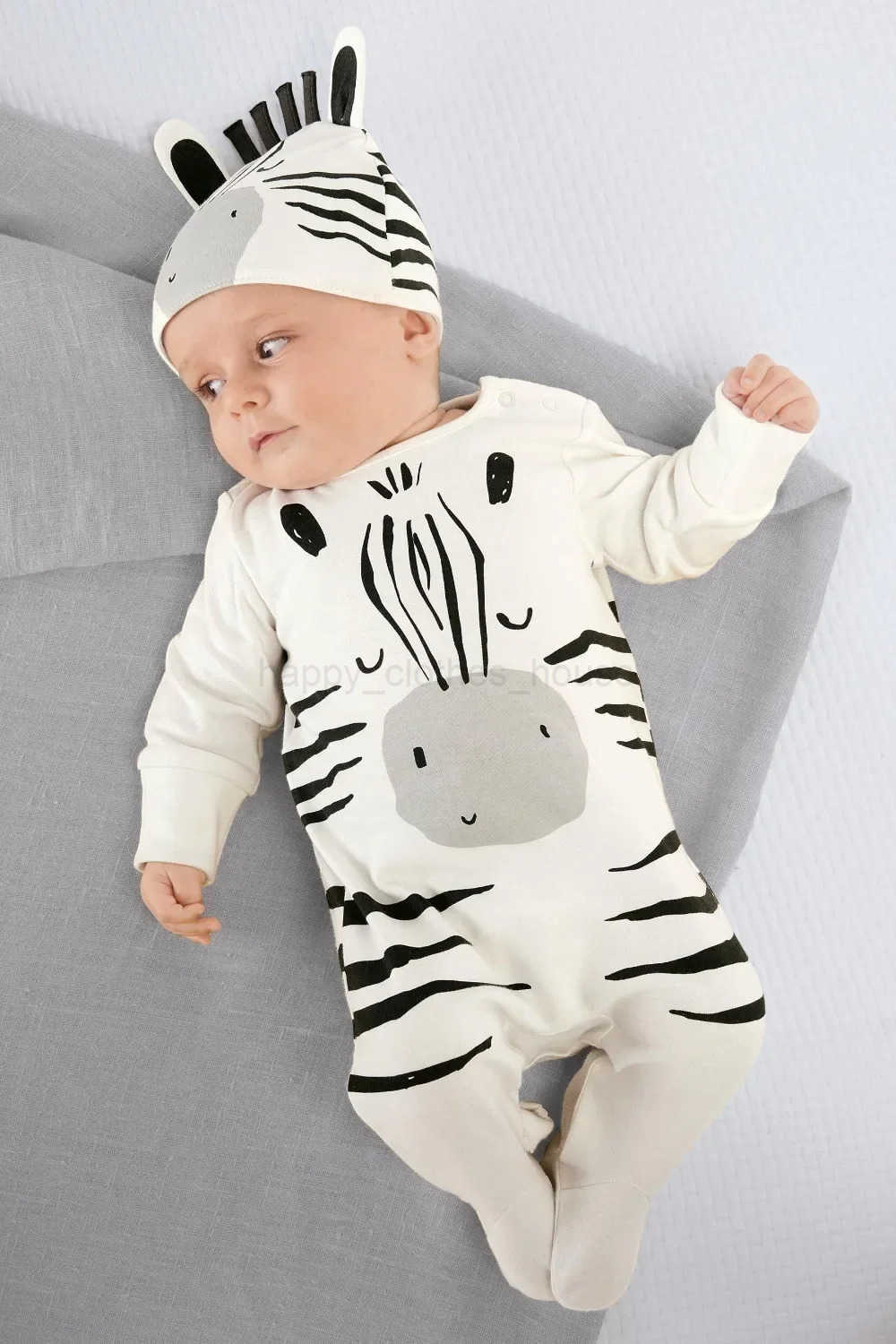 2Pcs Newborn Baby Boys Clothes Set Full Sleeve Footed Romper Jumpsuit with Cap Toddler Boys Spring Autumn Outfit Infant SuitXJ241205