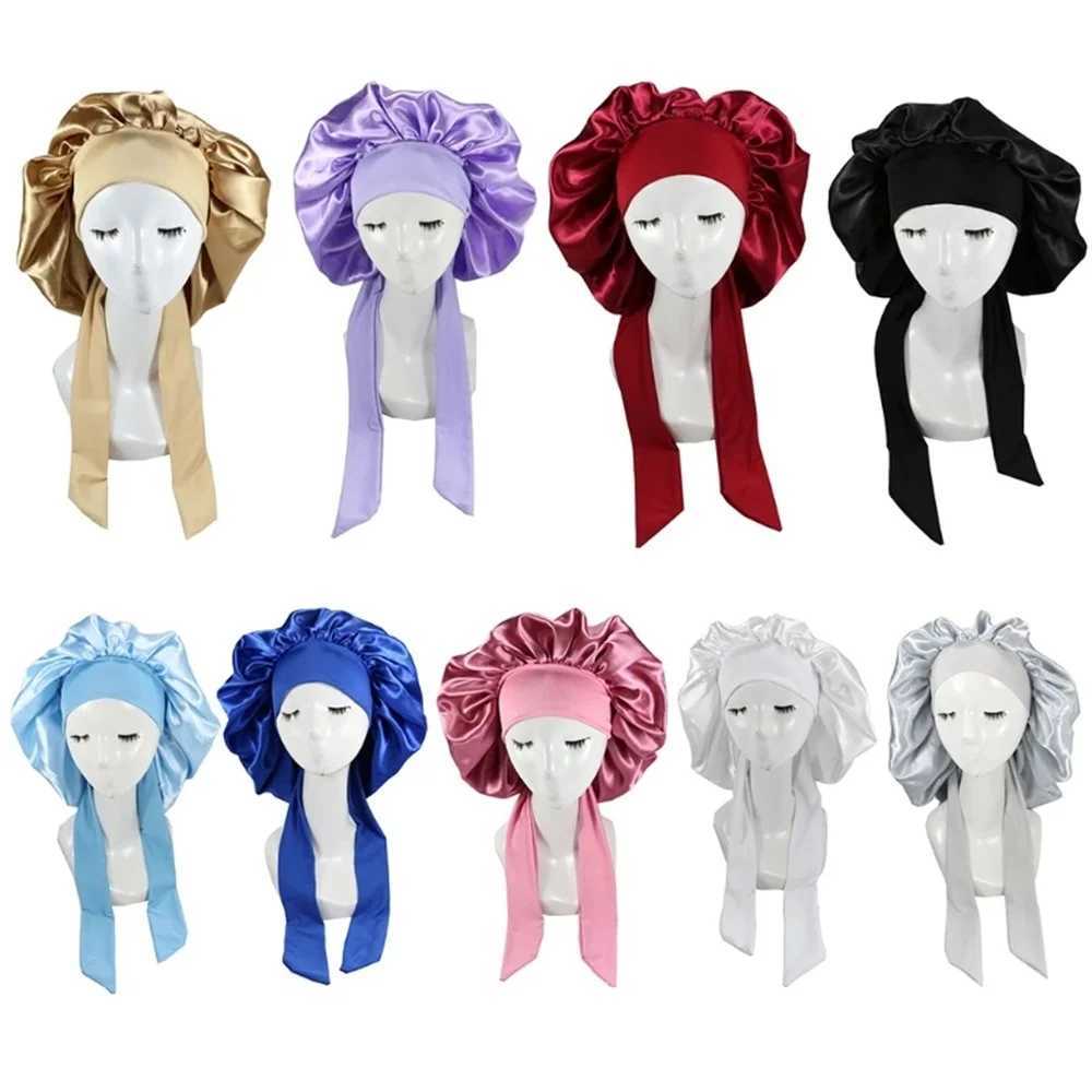 Women Satin Solid Sleeping Hat Night Sleep C Hair Care Bonnet Nightc For Women Men Unisex C Bonnet De Nuit Shower TuanXJ241205