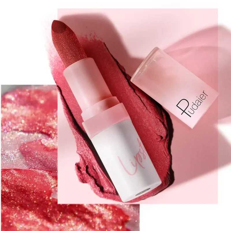 Pearl Diamond Lipstick Shining Pearlescent Glitter Lip Stick Waterproof Non Stick Cup Makeup Lip Gloss Red Tint Smooth LipsticksXJ241205