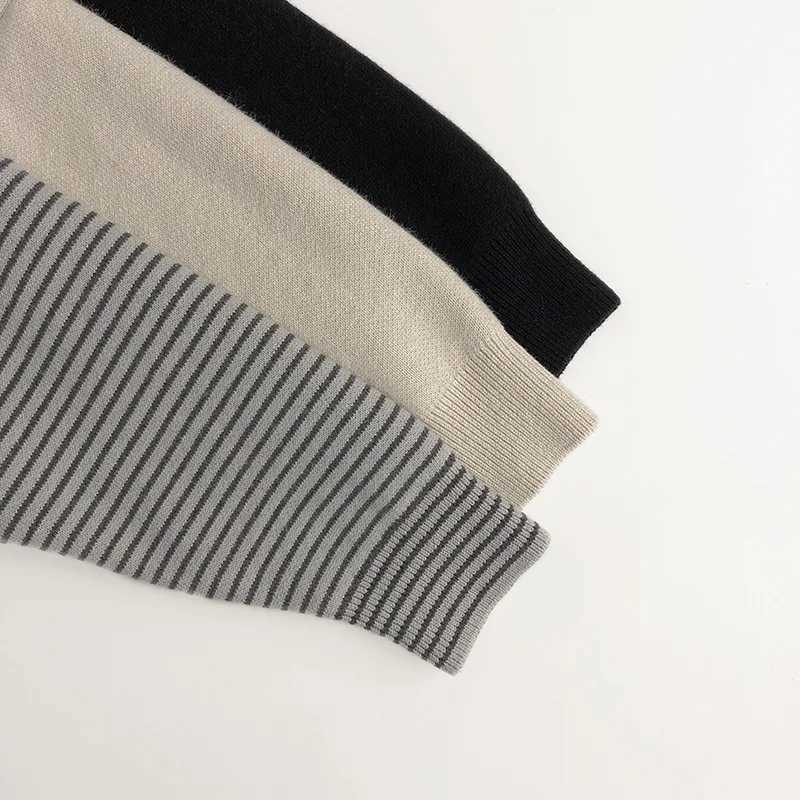 Milancel childrens sweater with fur lining boys sweater with half turtle neck girls knitted zipper W241205