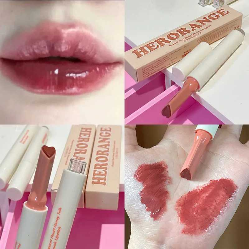 Crystal Honey Solid Lip Glaze Nude Rose Brown Plumping Lip Gloss Moisturising Jelly Tinted Lip Balm Hydrating Black Tea LipstickXJ241205