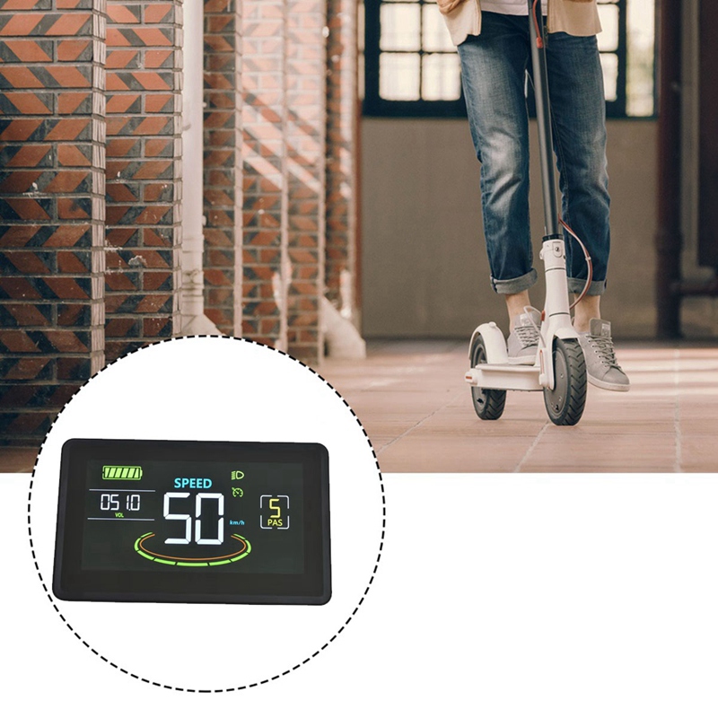 H6C Electric Bike LCD Display Meter 24V-60V E Scooter LCD Panel Color Screen with USB UART for Electric Bike(5pin)