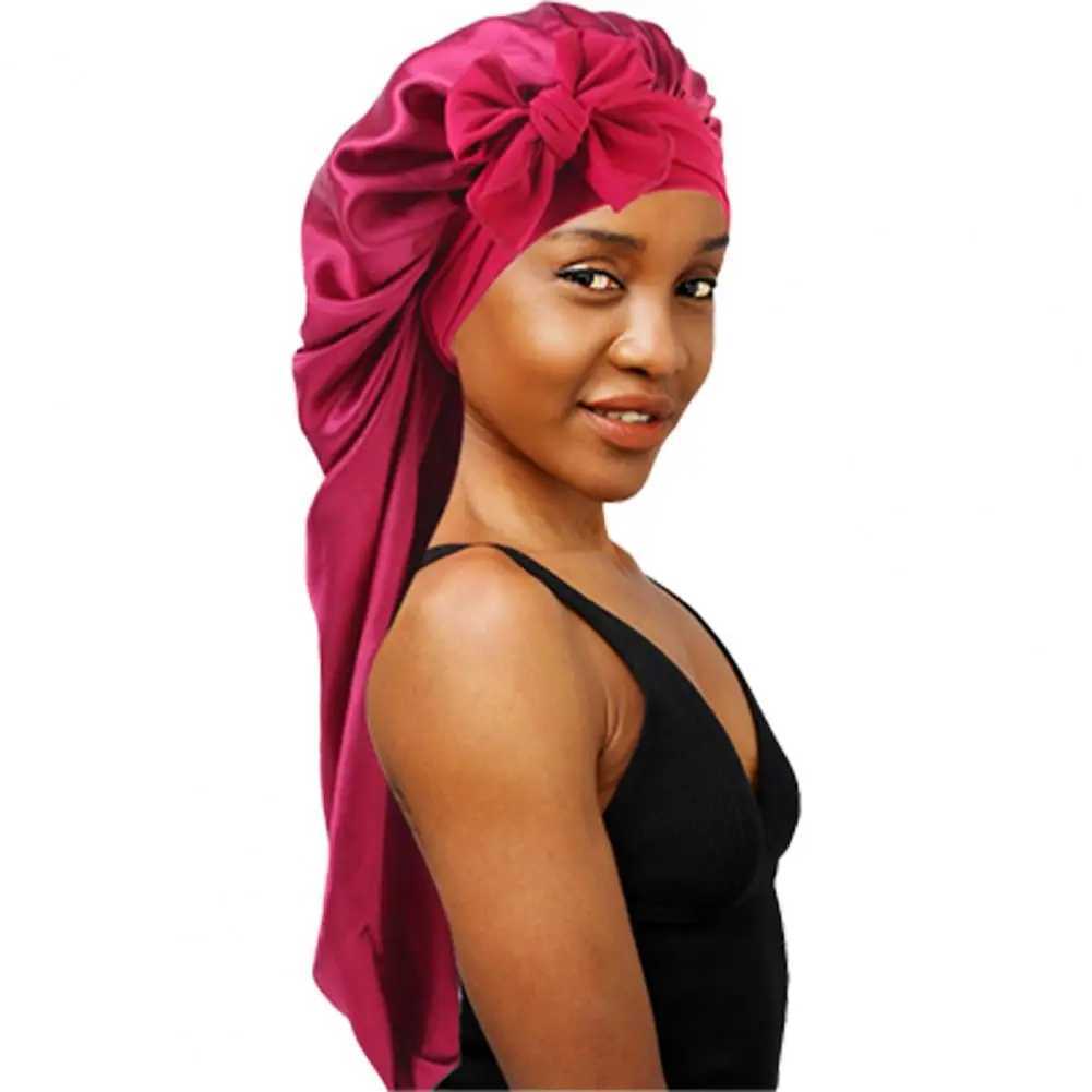 New Women Long Satin Bonnet Sleep C Silky Sleeping C with Wide Elastic Band Hair Care Tuan Braids Curly Hair Natural HairXJ241205
