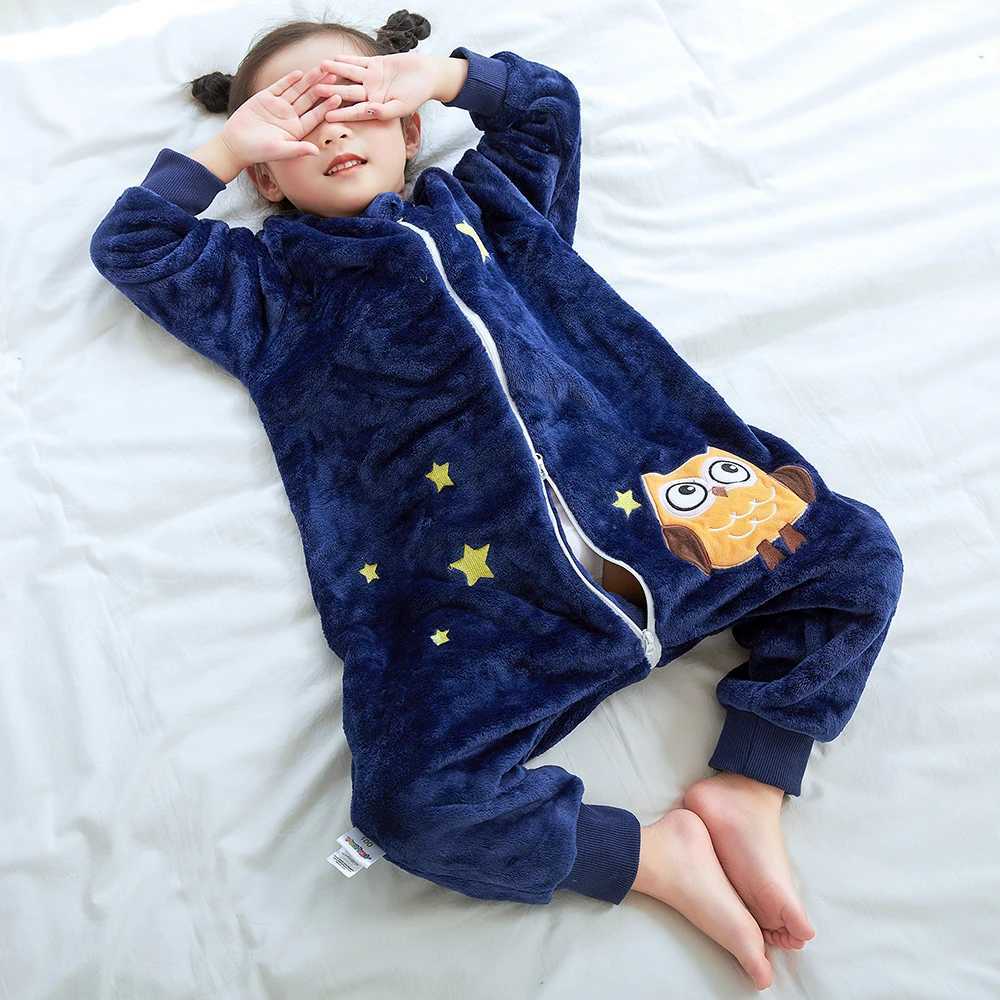 Pajamas Boys Girls Sleeping Bag Kids Toddlers 0 to 1 2 3 4 5 6 Years 2024 Winter Onesie Children Pijamas Infantil Owl Halloween Pajamas H241205