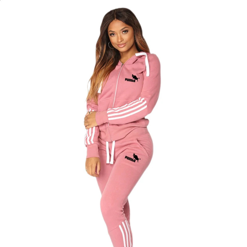 Gym Two Piece Sets for Women Jogging Womens Tracksuit Sports Comfortable Zip Hoodie Outdoors Slim Fit Casual Daily High Quality 241205