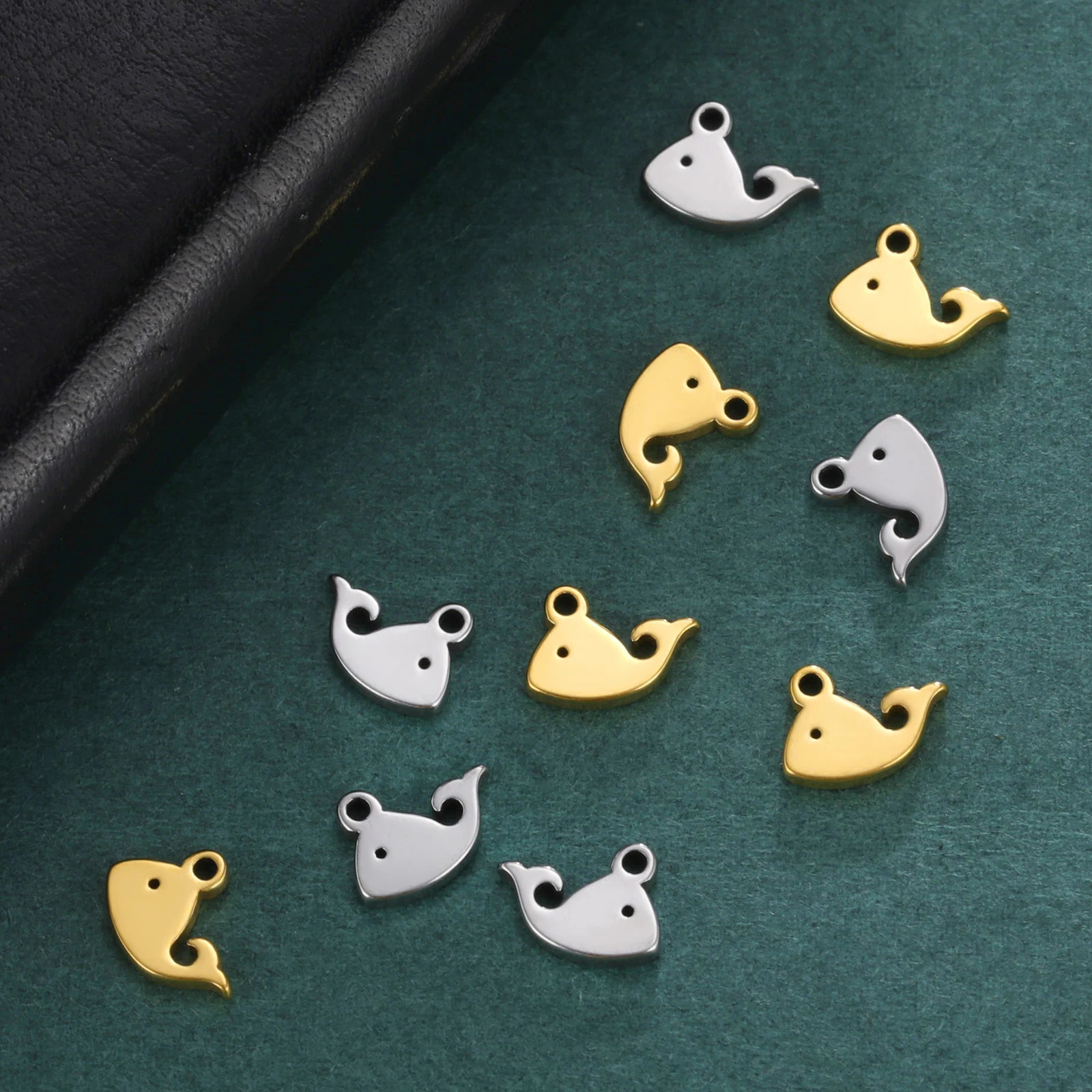 EUEAVAN 5pcs Stainless Steel Sun Charms Moon Star Dolphin Planet Summer Charm Pendant Tiny Jewelry Making Supplies Wholesale 241122