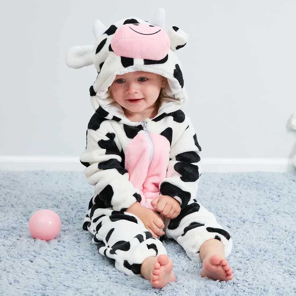 Pajamas Winter Kids Fox Onesie Pajamas Children Sleepwear Boy Girl Panda Kigurumi Anime One Piece Pijama Flannel Nightwear Pjs H241205