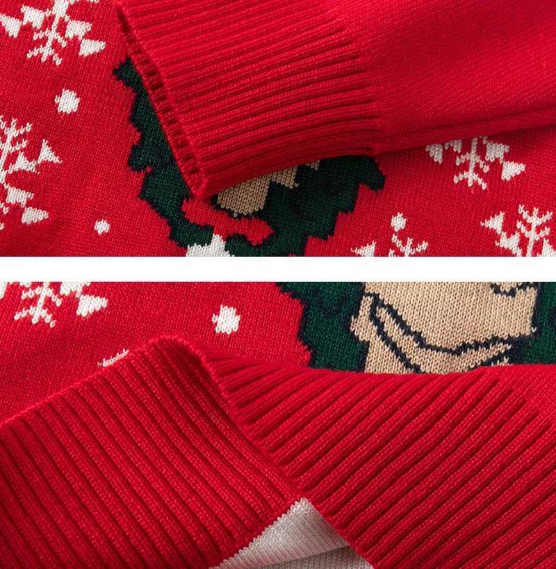 Christmas Childrens Knitted Clothing 2023 New Childrens Sweater Boys and Girls Warm Knitted Autumn Winter Children Printing Leisure Parachute W241205