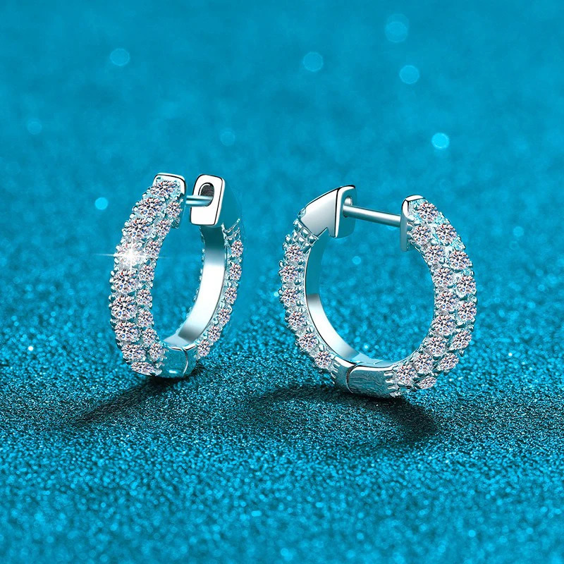Na Tarnish free 925 sterling silver Huggie earrings in D color VVS1 ring earrings for womens Valentines Day gift jewelry 241205