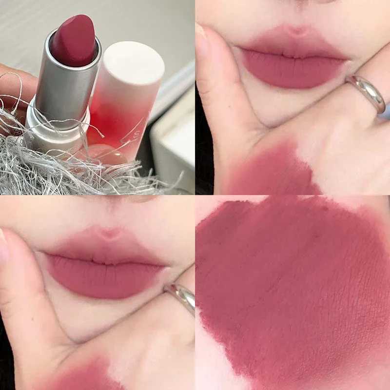 Smoky Gray Purple Matte Lipstick Makeup Autumn Winter Velvet Lip Tint Nude Pink Lipstick Lip Pigment Non-stick Cup Red Lip GlossXJ241205