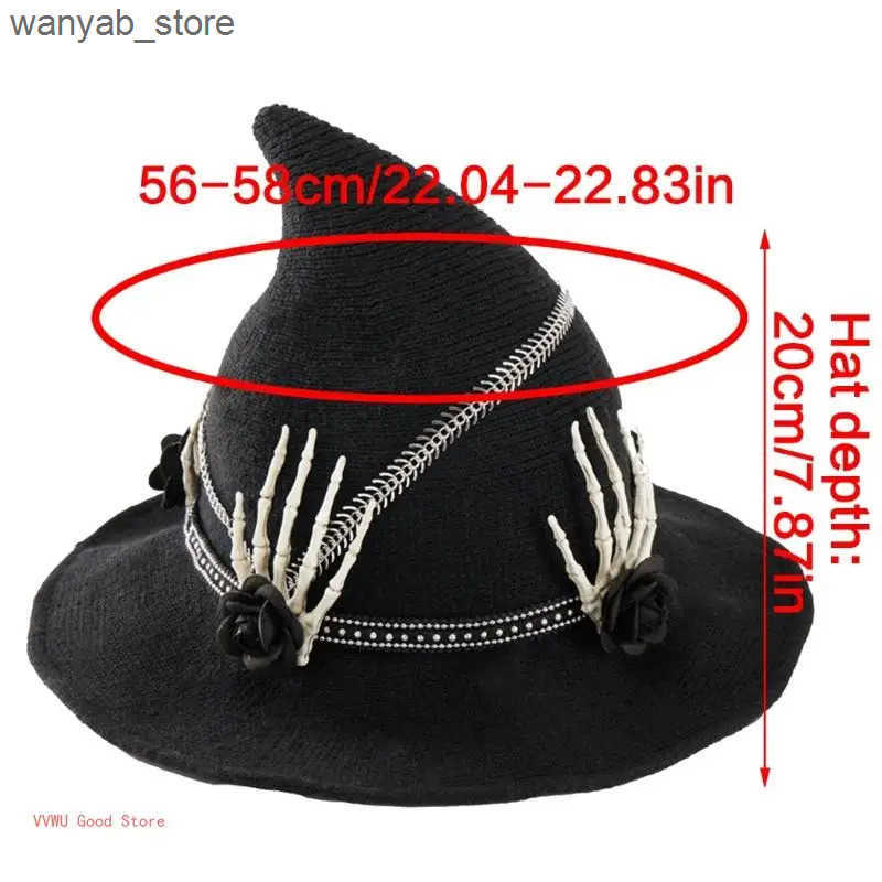 Cloches Halloween witch hat Cloche hat cosplay headwear holiday party wizard hat L240910