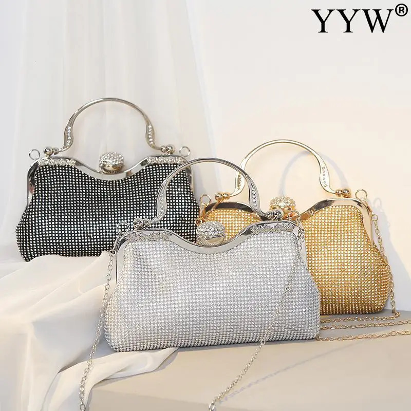 Fashion Women Clutch Bag Evening With Rhinestone Vintage n For Ladies Party Purse Wedding Female Clutches 241204