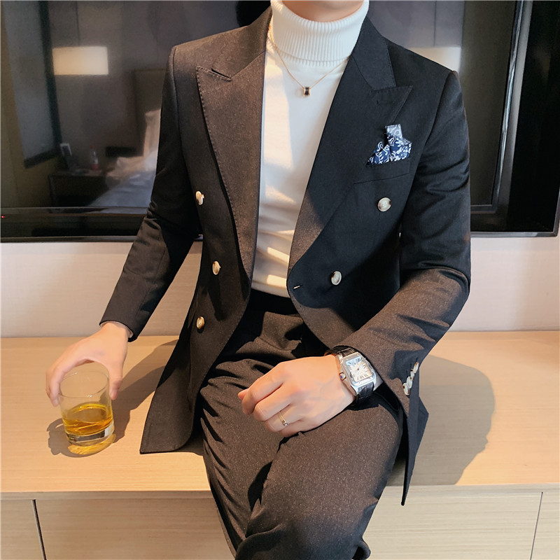 G1134Spring new casual suits for men double-breasted suits for banquets