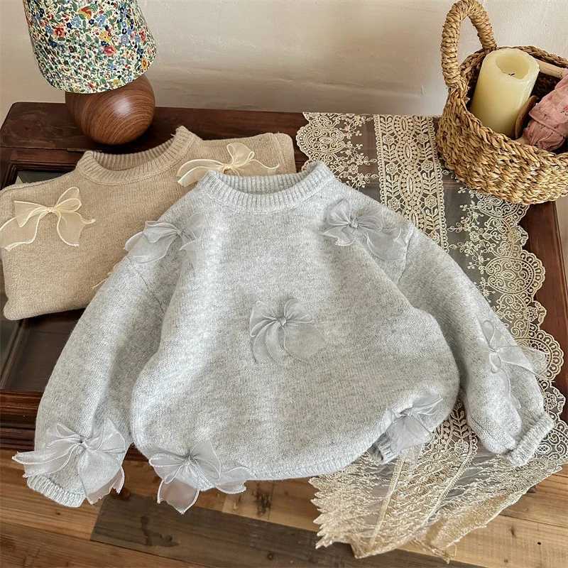 Childrens clothing autumn fashion girl sweater designer casual knitted sweater childrens Christmas sweater W241205