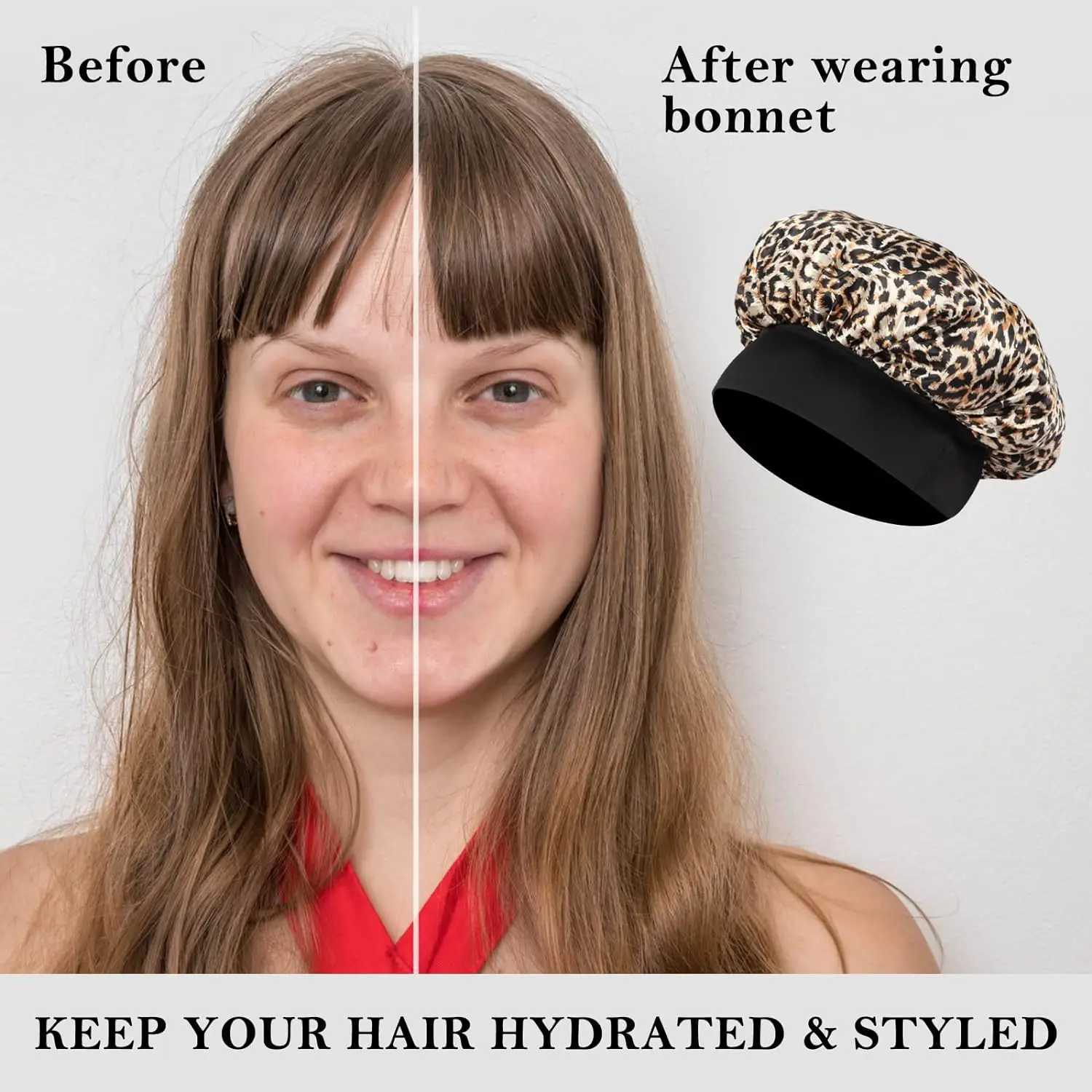 2Pcs Silk Bonnet for Sleeping Satin Hair Bonnets Soft Elastic Band Silk Sleep C Silk Hair Wr for Curly Hair Satin CXJ241205