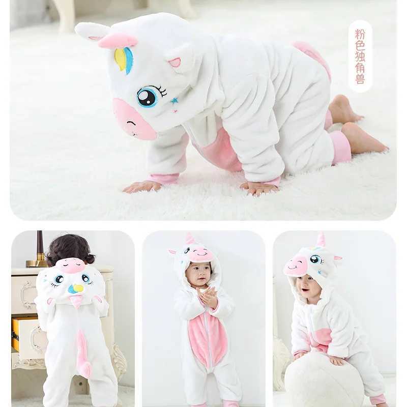 Pajamas 2022Baby Pajamas Cartoon Clothes for Sleeping Girl Rompers Kids Baby Sleepwear Boy Animal Panda Infant Children Jumpsuit H241205