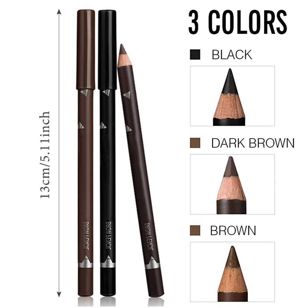 6/2Pcs Waterproof Eyelid Pencil Womens Professional Eyelid Makeup Pen Easy Color Natural Black Brown Cosmetics Beauty Eyelid ToolW241205