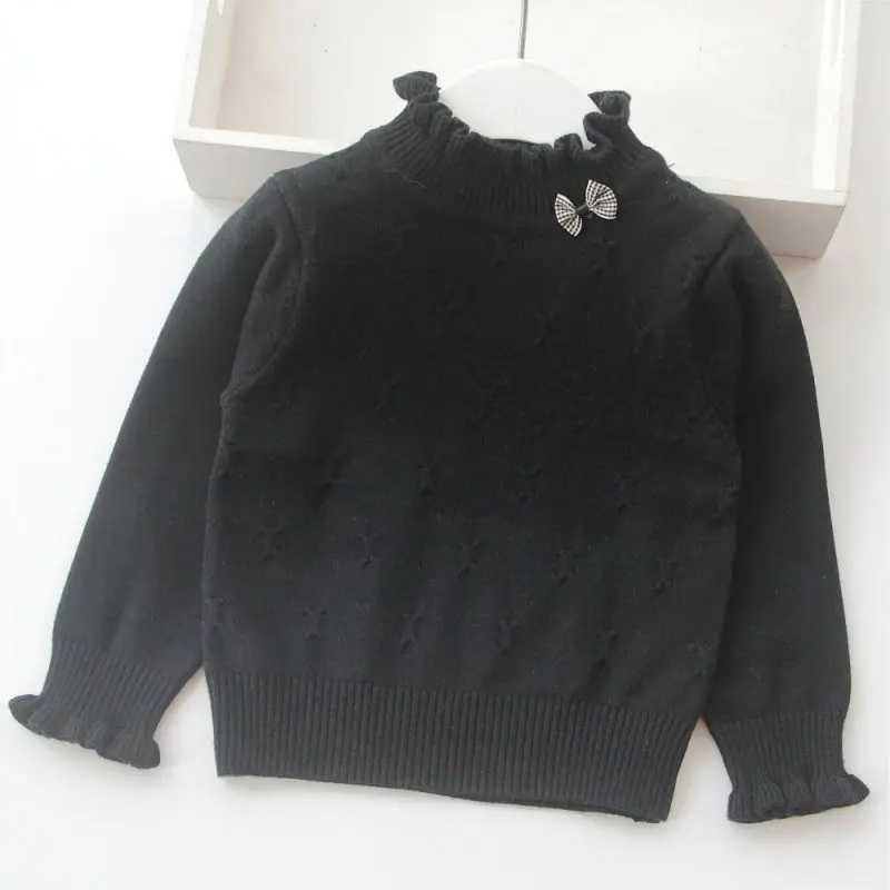 New Womens Sweater Spring/Autumn Childrens Knitted Clothing Solid Pull Flower Womens Sweater 3-11Y BC744 W241205