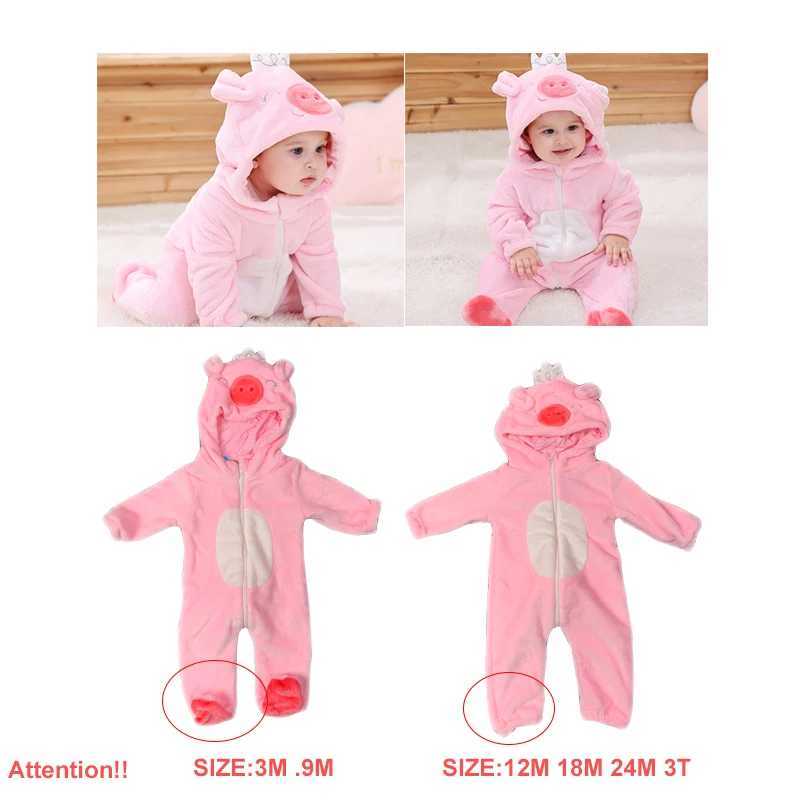 Pajamas New Arrival Kigurumis Onesie Baby Clothes Pink Pig Romper Infant Baby Carnival Clothing Onepiece Child Kids Costume H241205
