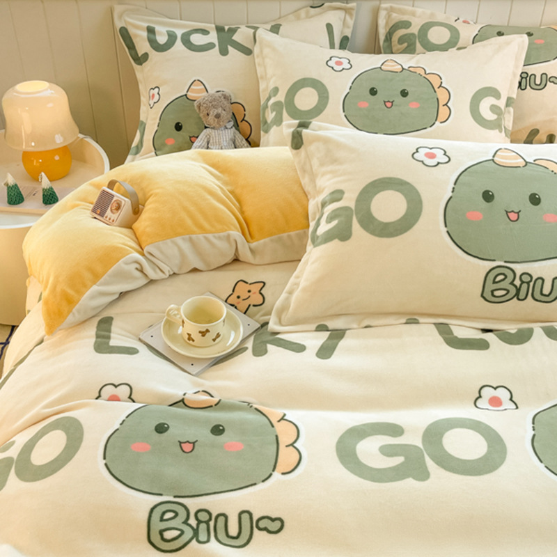 Winter milk fleece double-sided thickened warm Duvet cover