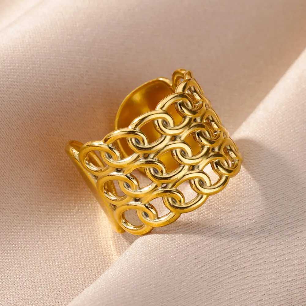 316L stainless steel ring womens gold color never fades luxurious classic ring wedding couple ring jewelry free delivery W241205