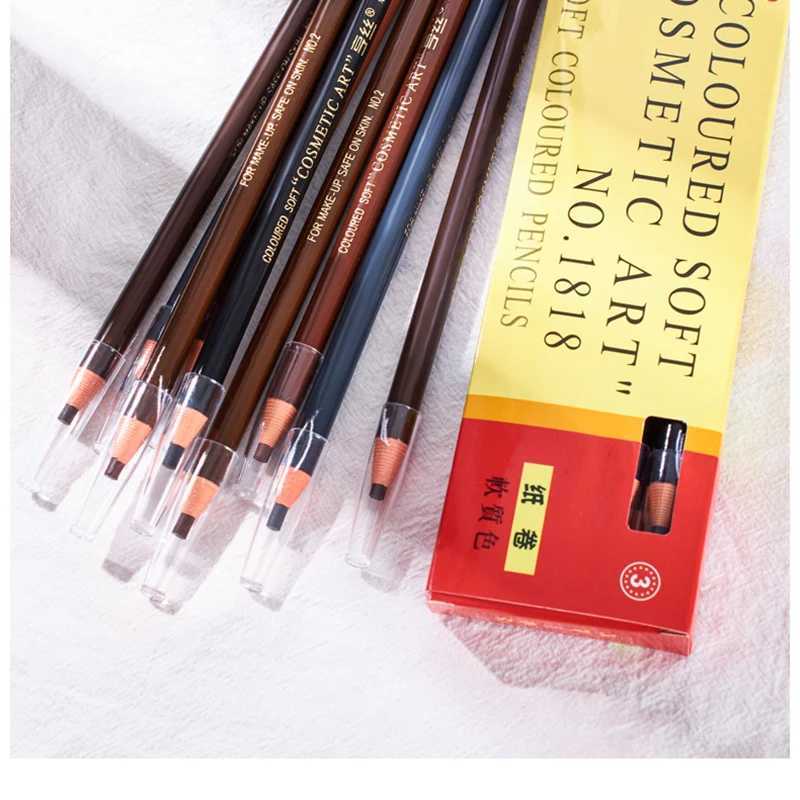 Durable professional pencil easy to use brown black waterproof cylindrical makeup wholesale trend 2024 W241205