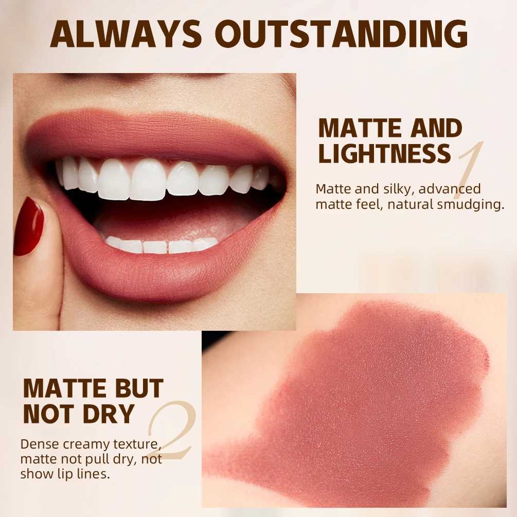 Hot Sale 1Pc Nude Matte Lipstick Waterproof Long Lasting Lip Stick Not Fading Sexy Red Velvet Lipstick Makeup Cosmetic LipstickXJ241205