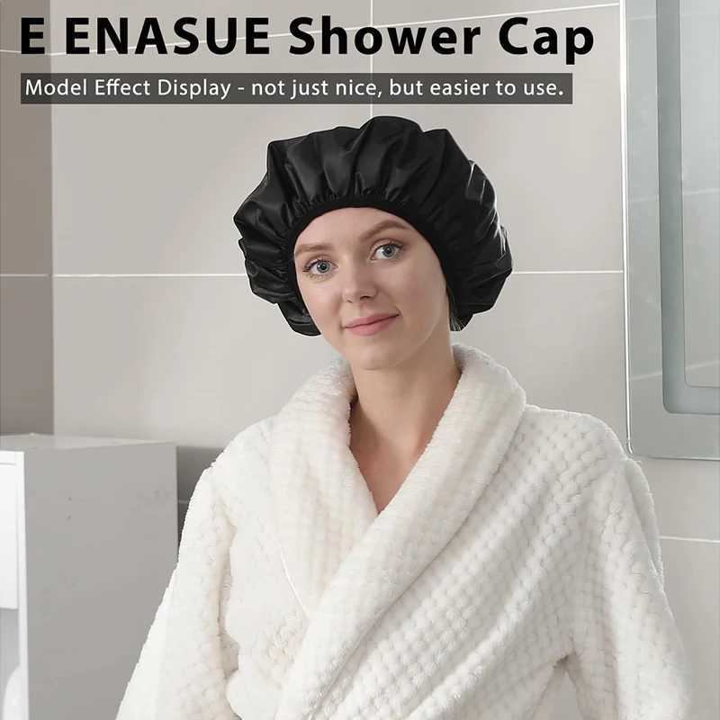 Reusable 3-layer shower c extra large waterproof shower c for all types of long hair adjustable womens shower cXJ241205
