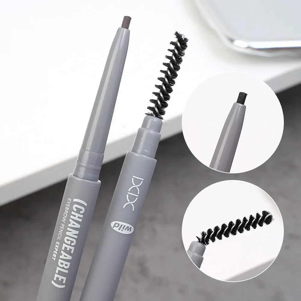 Waterproof eyebrow pencil with brush long-lasting without blooming black gray eyebrow tattoo pen makeup eyebrow coloring cosmetics W241205