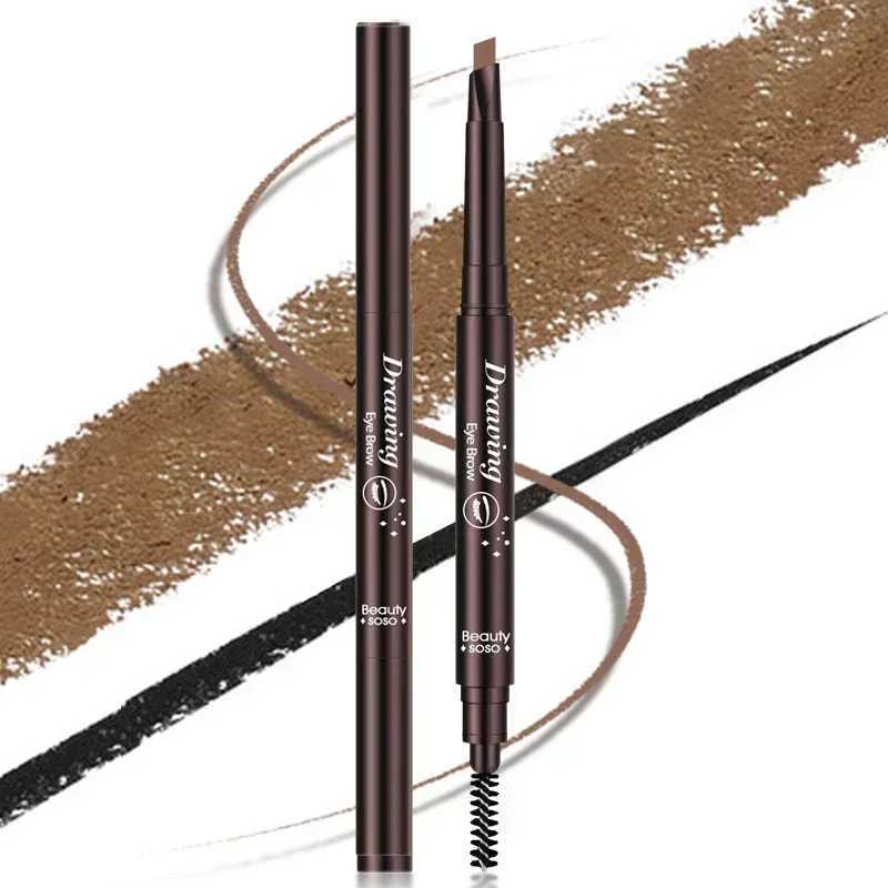 Double sided eyebrow pencil waterproof durable eyebrow enhancer makeup tool with brush and eyebrow extension pencil W241205