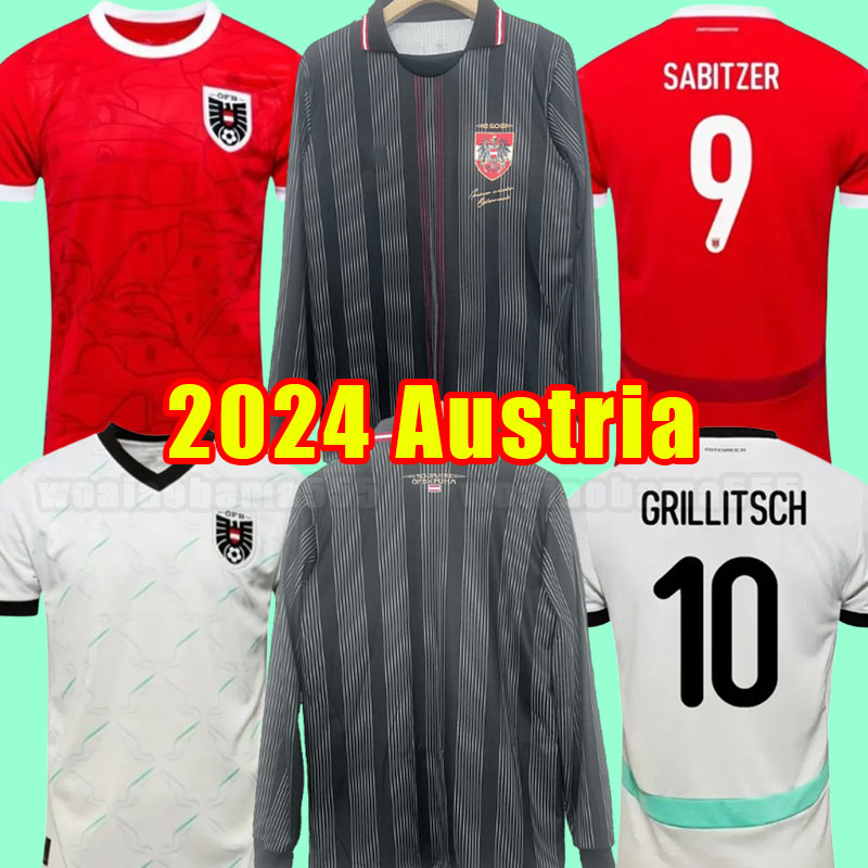 2024 Austria Soccer Jerseys national football team 2025 ARNAUTOVIC ALABA SABITZER JUNUZOVIC GRILLITSCH Men Uniforms Football Shirts top 24 25 long sleeve