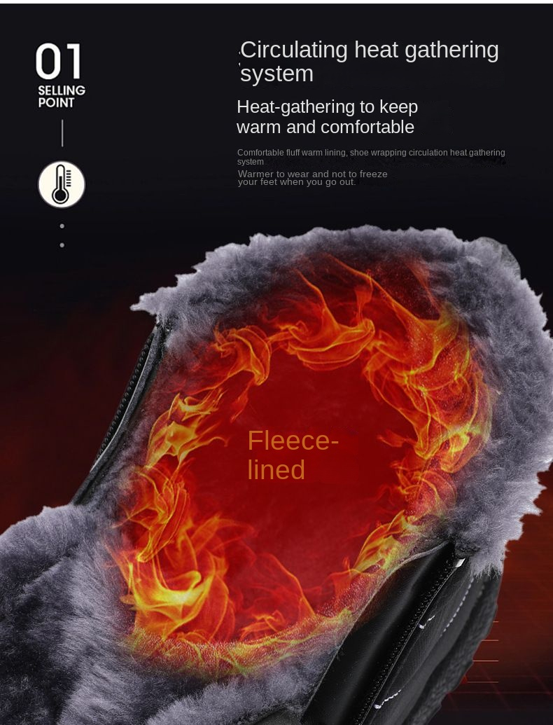 Cozy Men's Winter Snow Boots - Easy Zip, Non-Slip Ankle Protection For Outdoor Trekking Casual Solid Color Style