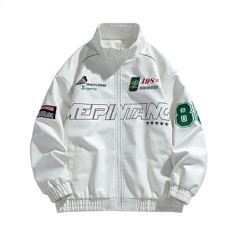 American leather jacket mens autumn and winter street Pilot motorcycle clothing hip-hop fashion loose and handsome top 241205