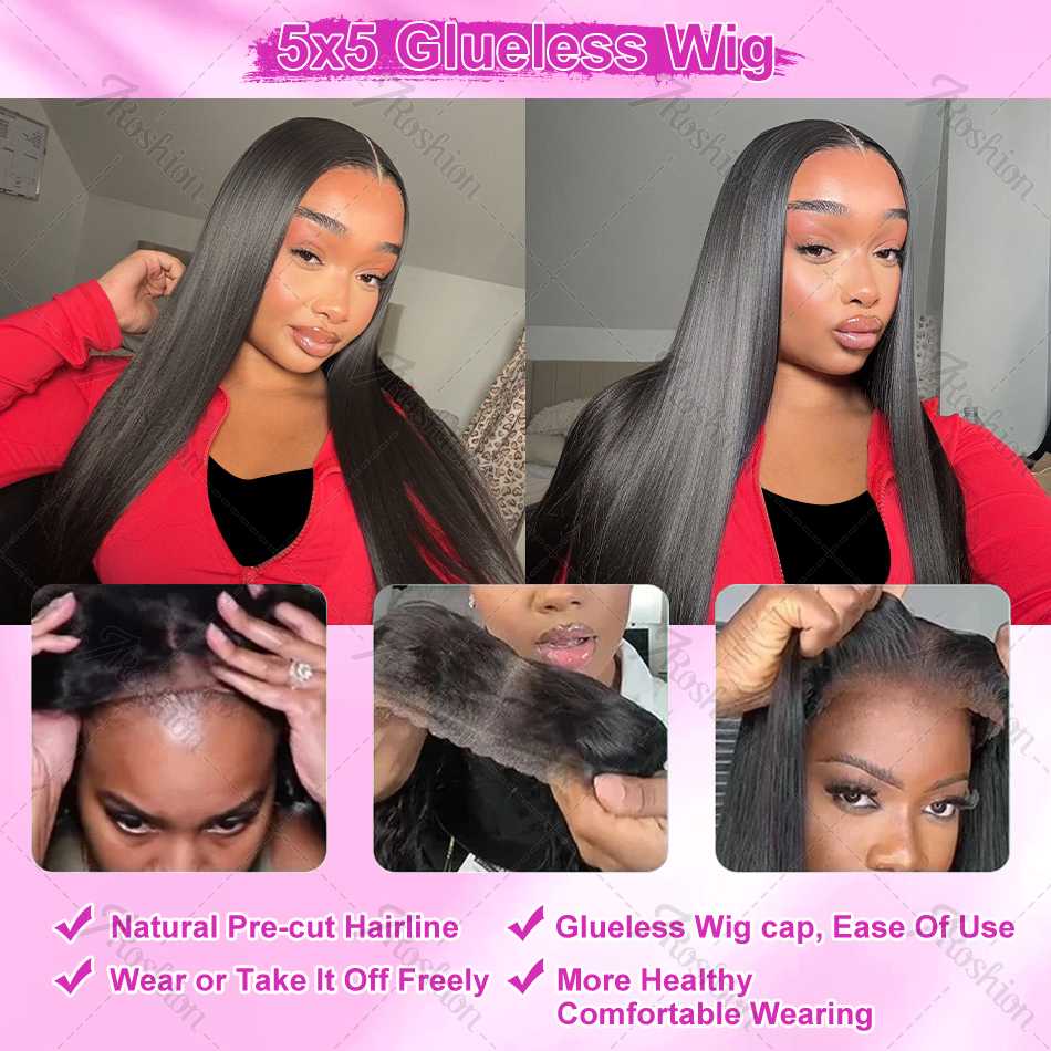 Bone Straight 13X4 Full Front Human Hair 13X6 HD Transparent Lace Frontal Wigs Brazilian 5X5 Glueless Closure Wig For Women