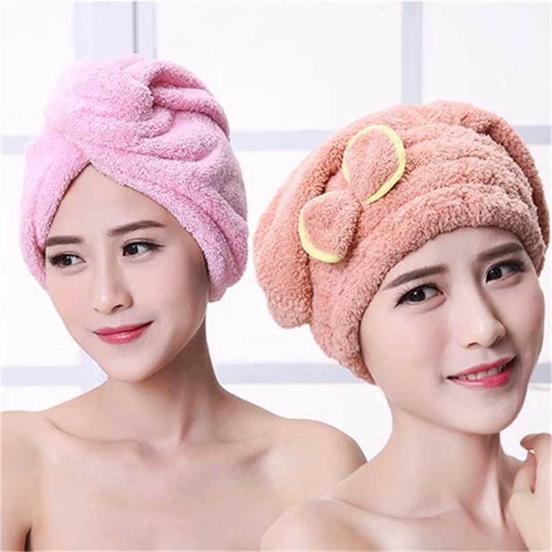 Microfibre Quick Hair Drying Bath Spa Bowknot Wr Towel Hat C for Bath Bathroom Accories Shower C Women Hair head coverXJ241205