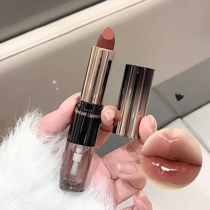 Double Head Matte Lipstick Tint Velvet Lip Gloss Sexy Red Waterproof Transparent Lip Oil Lasting Color Korean Makeup CosmeticsXJ241205