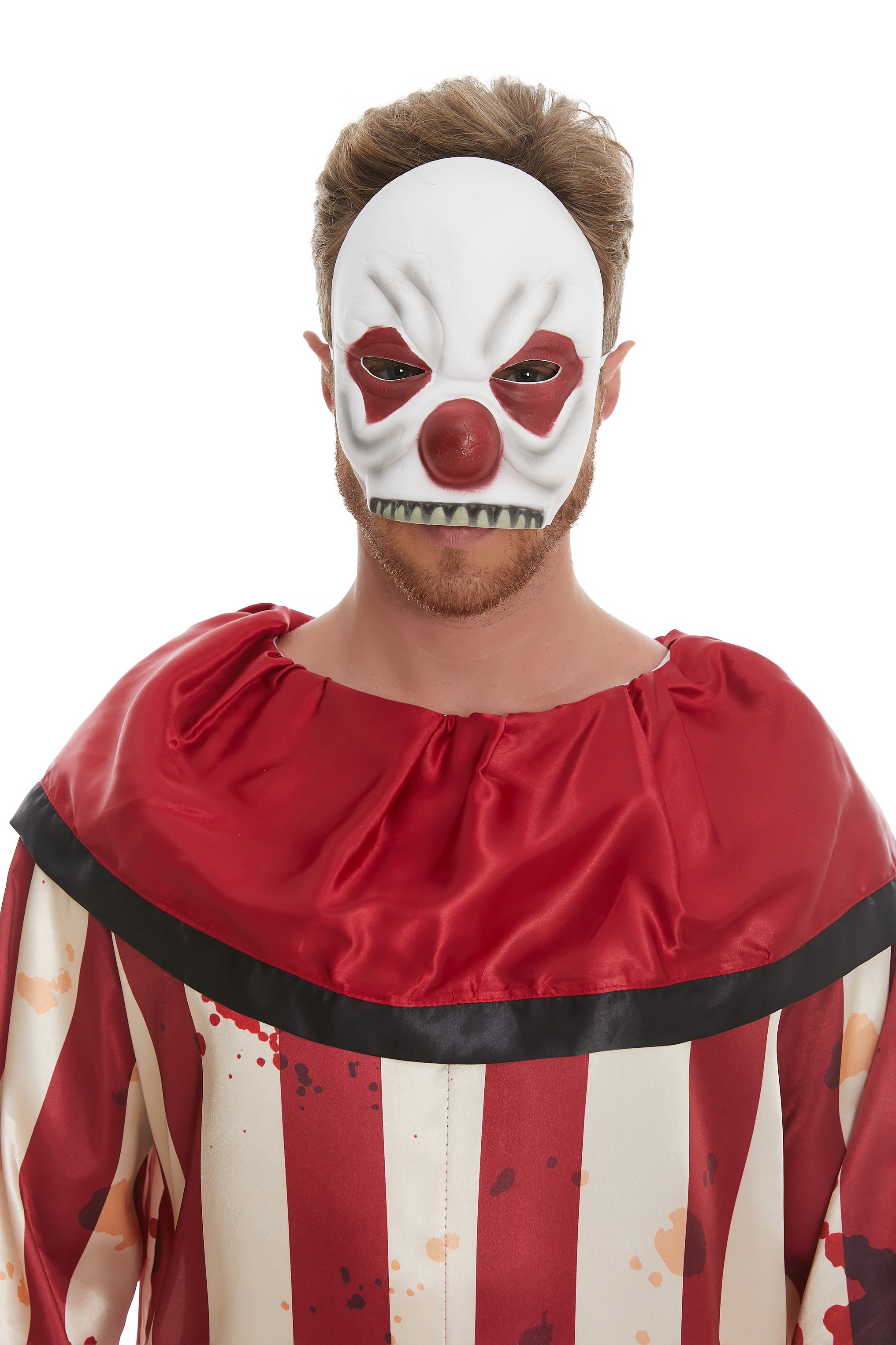 Scary Adult Clown Two-Piece Set with Jumpsuit and Matching Mask - Code Y18405