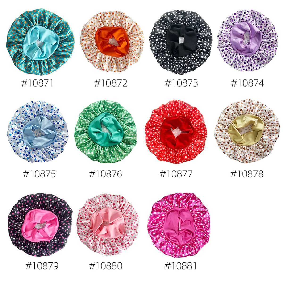 Super Gi-Ant Sleep C Silk Hair Bonnet Cheveux Nuit Bonnets Hat Head Cover Satin Wide Band Adjust For SleepingXJ241205