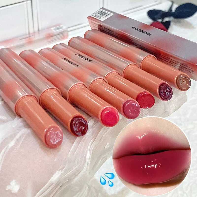 Strawberry Brown Jelly Lipstick Water Gloss Mirror Lip Gloss Moisturizing Hydrating Water Light Lip Stick Non-Sticky Lips MakeupXJ241205