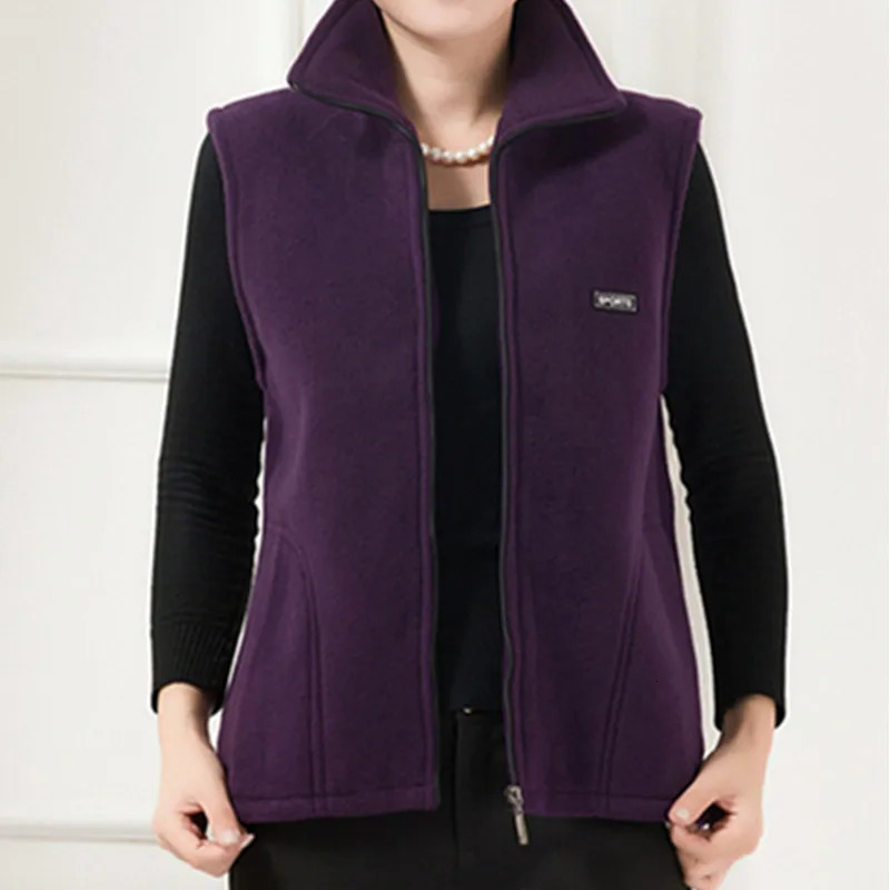 Plus Size Autumn Winter Fleece Sweatshirt Vest Women Outwear Fashion Mom Polar Jacket Women Cardigan Waistcoat Female Casaco2523 241205