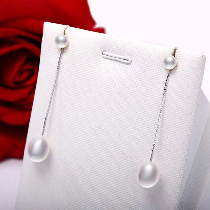 S925 pure silver natural pearl earrings suitable for womens long water droplet pendant earrings fashionable jewelry free delivery 241205