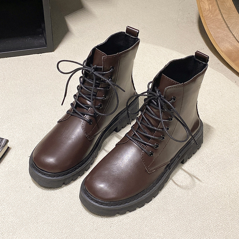 Foreign Trade Martin Boots Women's Boots 2024 New Strap Short Head Boots Height Increasing Thick Bottom Versatile Thick Bottom Women's Boots