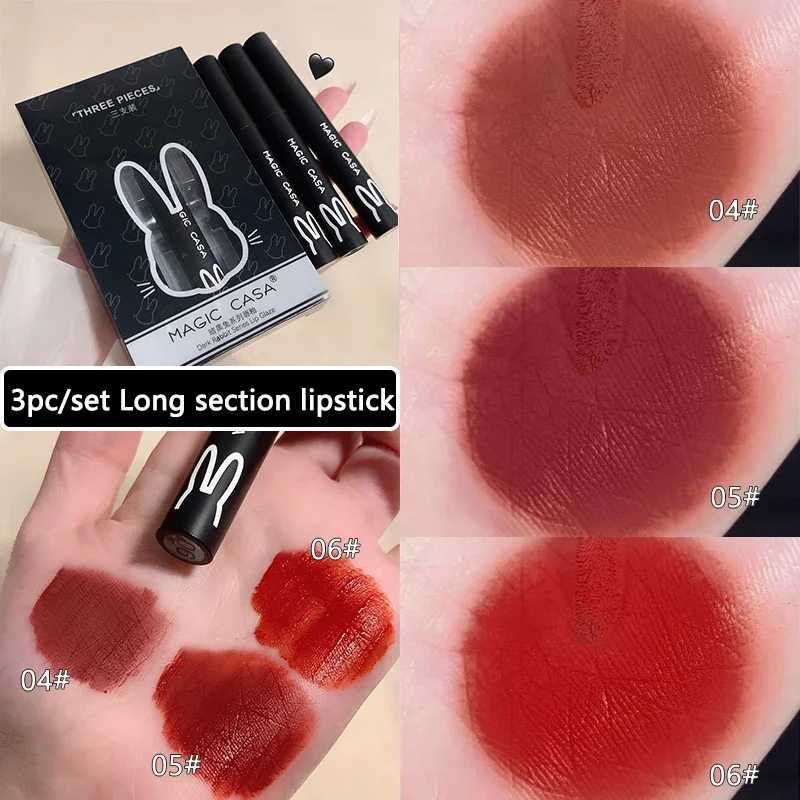 3pc/pack Nude Lip Stick Set Matte Lipstick Black Velvet Lip Tint Waterproof Sexy Red Liquid Lipglaze Lips Beauty Makeup CosmeticXJ241205