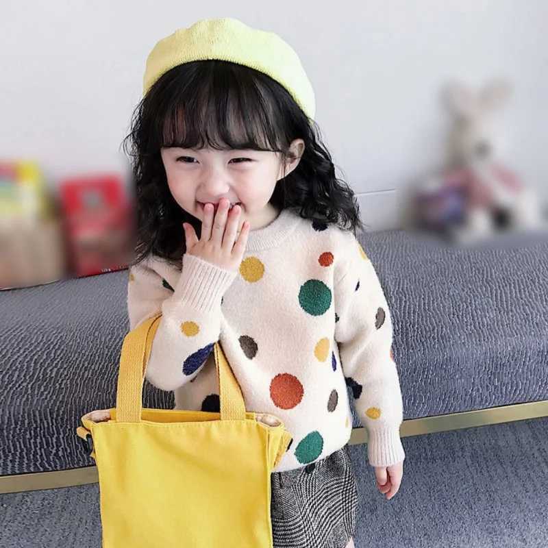 Girls thick sweaters autumn and winter childrens wool baby sports shirts 1-8 year clothing tops childrens knitted pullover sweaters W241205