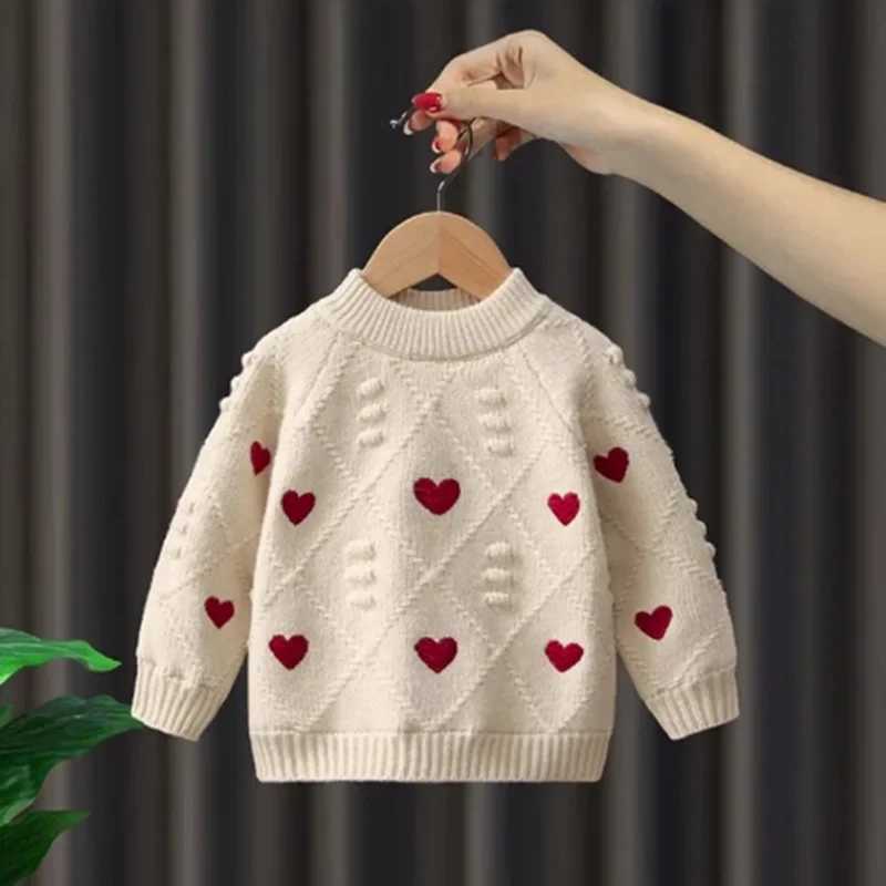Girls knitted sweaters autumn and winter childrens wool sweaters tops for babies aged 1 to 7 outerwear childrens pull-out sweaters W241205